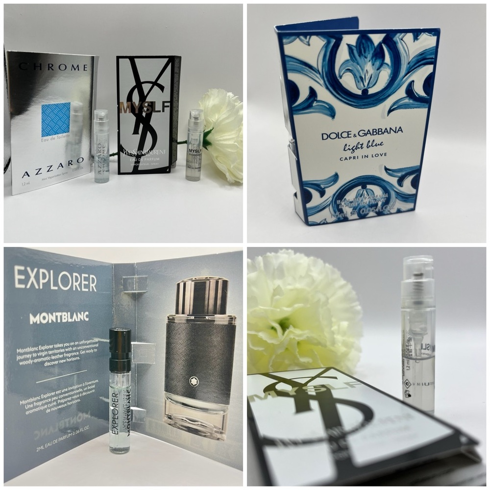 YSL, Montblanc, Dolce & Gabbana, Azzaro - Smell Good Travel Samples - Pack of 4